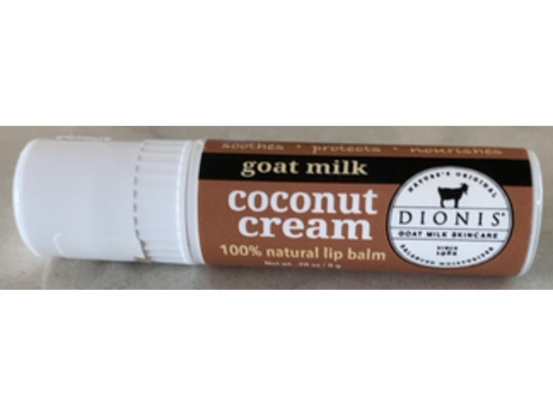 Dionis Goat Milk Skincare Lip Balm, Coconut Cream, 0.28 oz/8 g