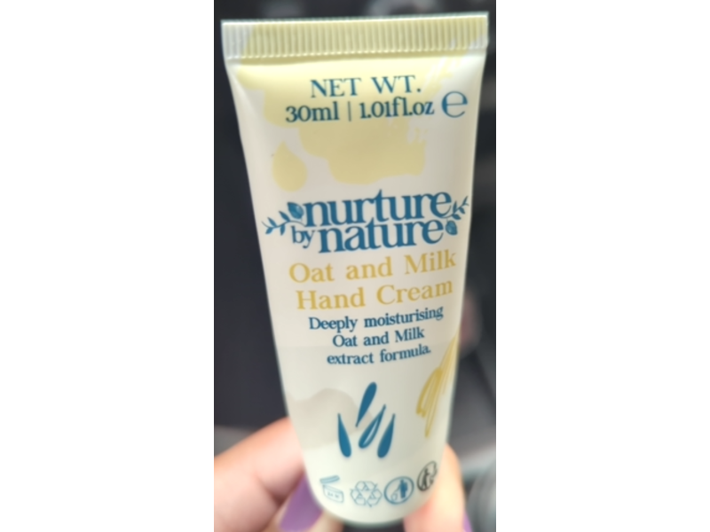 Nurture By Nature Hand Cream, Oat & Milk, 1.01 fl oz/30 mL