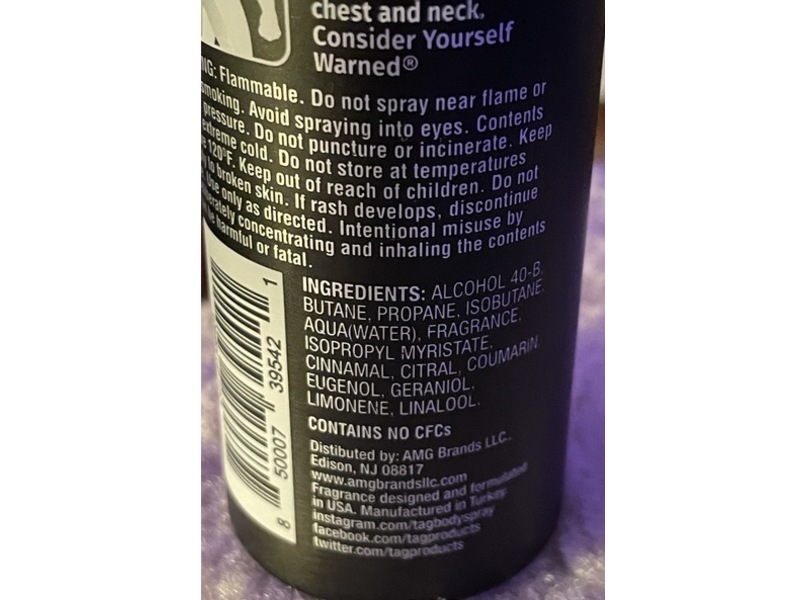 Tag Fine Fragrance Body Spray, Midnight, 2 oz/56.7 g