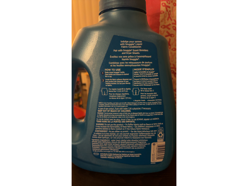 Snuggle SuperFresh 5in1 Liquid Fabric Conditioner, Original, 69 Loads, 72.5 fl oz/2.14 L