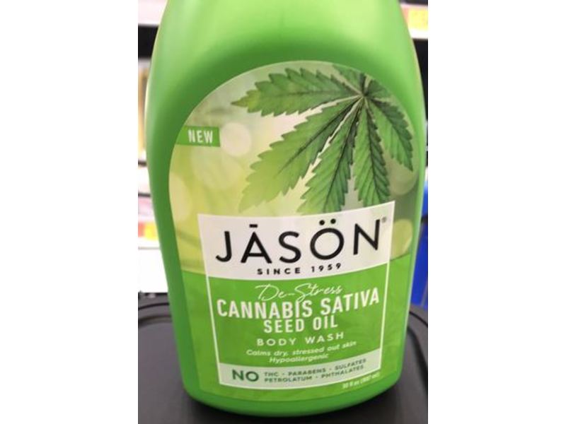 Jason De-Stress Body Wash, Cannabis Sativa Seed Oil, 30 fl oz/887 mL