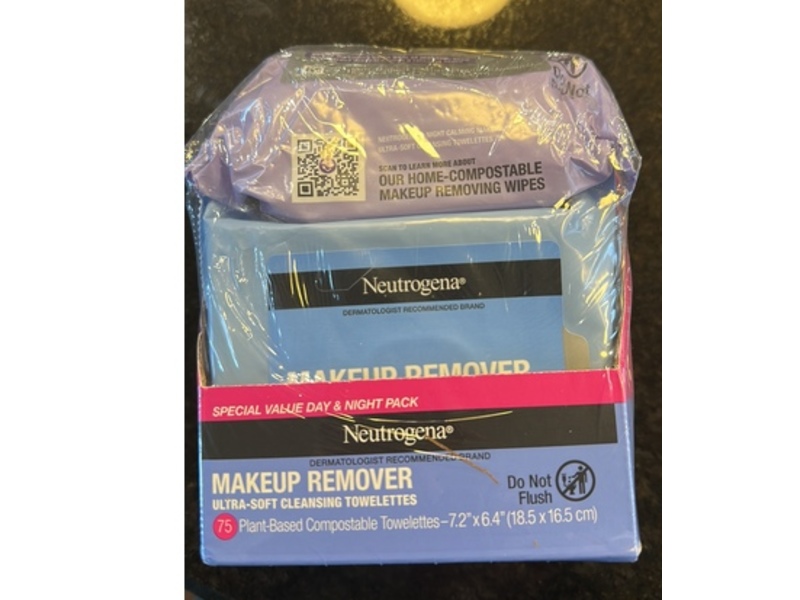 Neutrogena Day & Night Makeup Remover Ultra-Soft Cleansing Towelettes, 75 Count