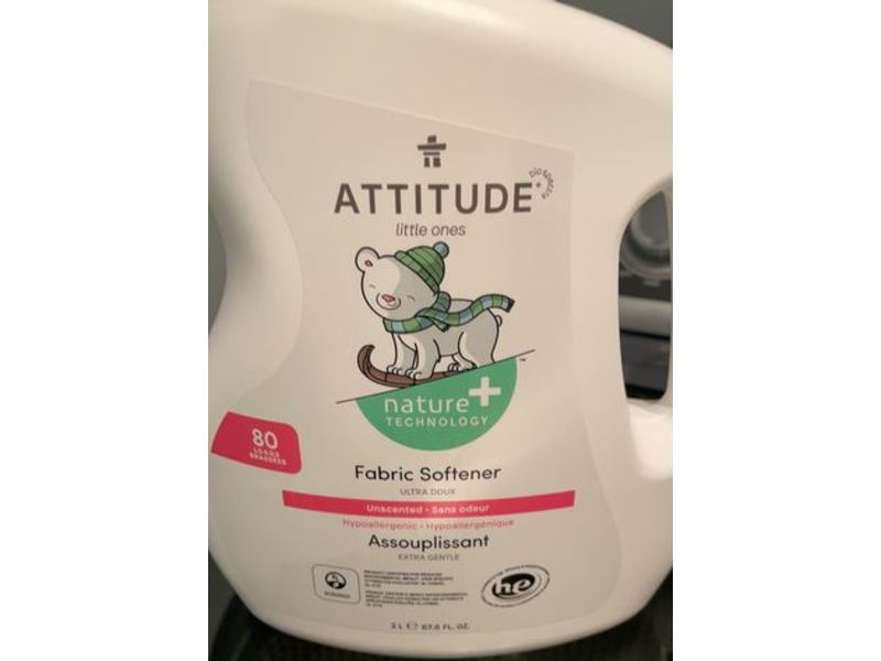Attitude Little Ones Fabric Softener, Unscented, 67.6 fl oz/2 L