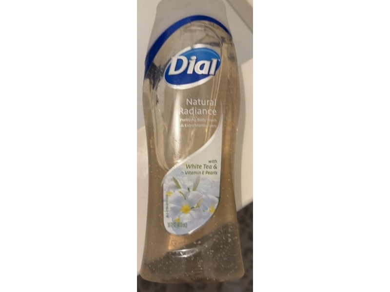 Dial Natural Radiance Body Wash, White Tea & Vitamin E Pearls, 16 fl oz/473 mL