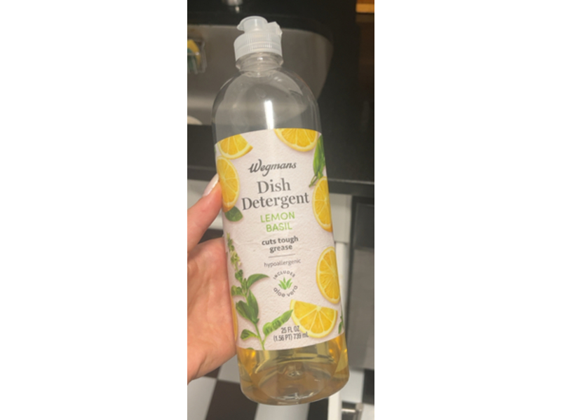 Wegmans Dish Detergent, Lemon Basil, 25 fl oz/739 mL