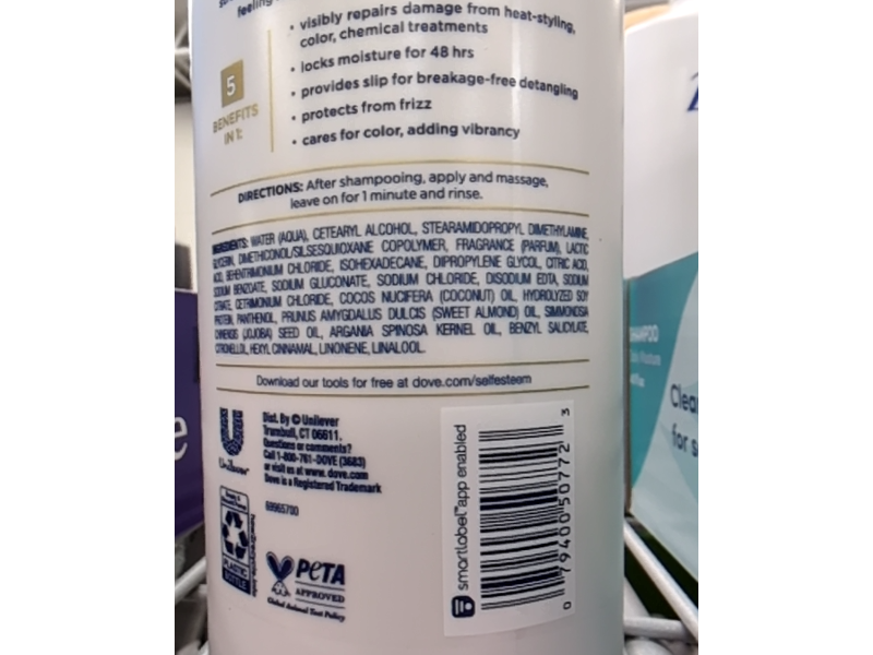 Dove Nourish & Restore 5 - In -1 Conditioner, Vitamin B5, 33.8 fl oz/1 L