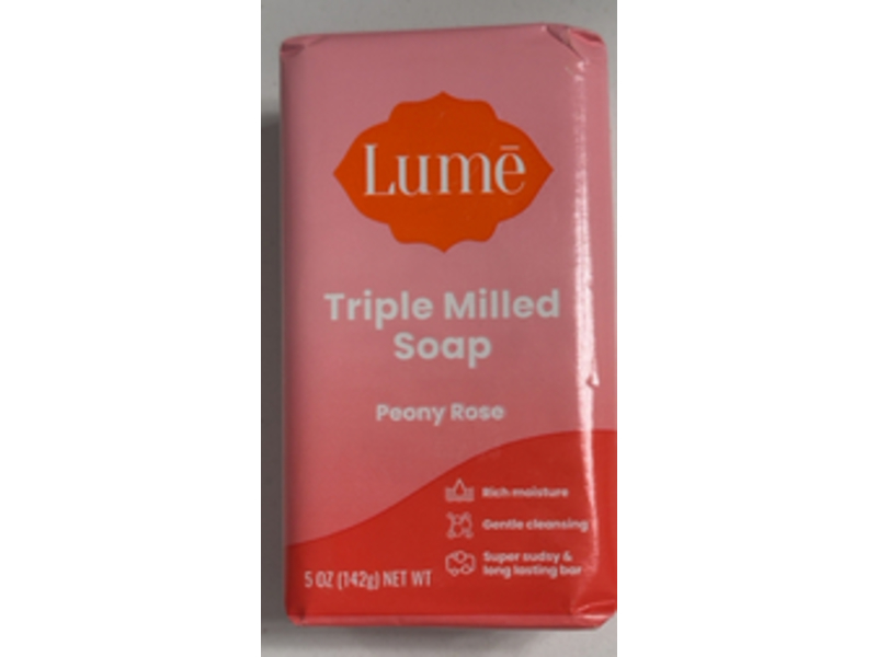 Lume Triple Milled Soap, Peony Rose, 5 oz/142 g