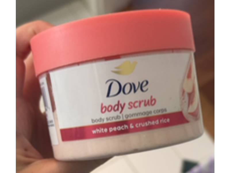 Dove Body Scrub, White Peach & Crushed Rice, 10.5 fl oz/ 298 g