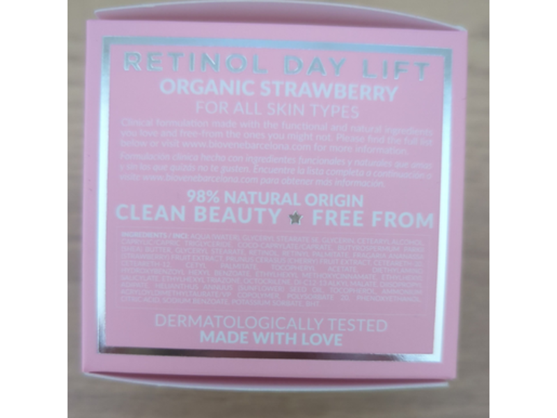 Biovene Barcelona Firming Face, Neck & Decollete Moisturizer, Strawberry + Retinol + Cherry, 1.6 fl oz/50 mL