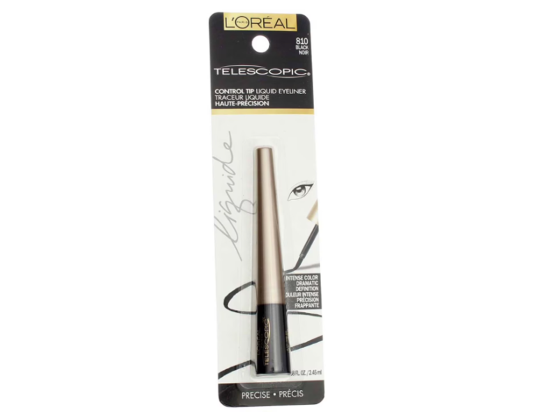 L'Oreal Paris Telescopic Control Tip Liquid Eyeliner, 810 Black, 0.08 fl oz/2.45 mL
