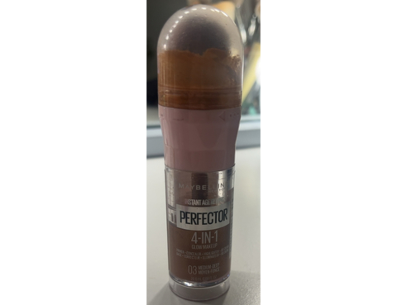 Maybelline Perfector 4-In-1 Glow Makeup, 03 Medium-Deep, 0.68 fl oz/200 mL