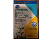 Kroger Flushable Hemorrhoidal Medicated Wipes, Witch Hazel & Aloe, 96 Count - thumbnail 2