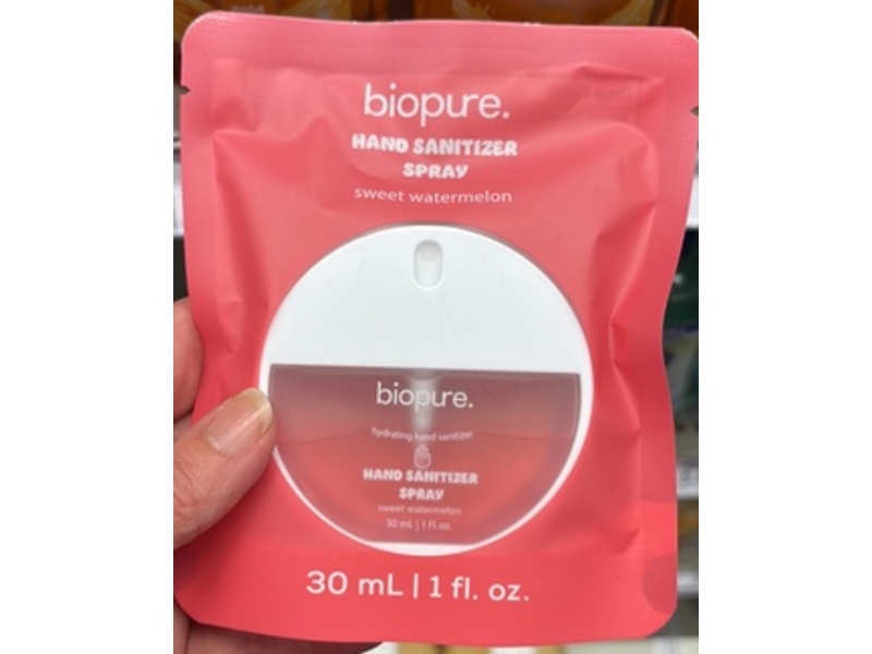 BioPure Hand Sanitizer Spray, Sweet Watermelon, 1 fl oz/30 mL