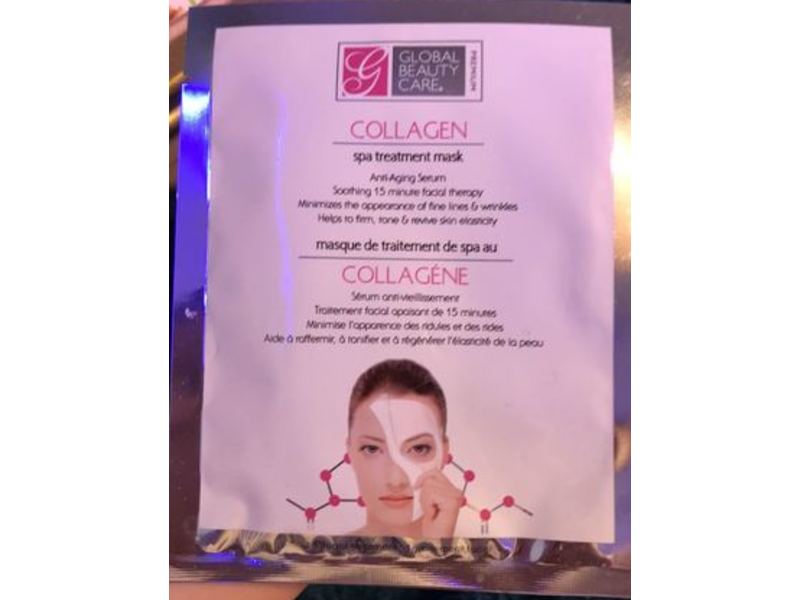 Global Beauty Care Collagen Spa Treatment Mask, Anti-Aging Serum, 1 Count