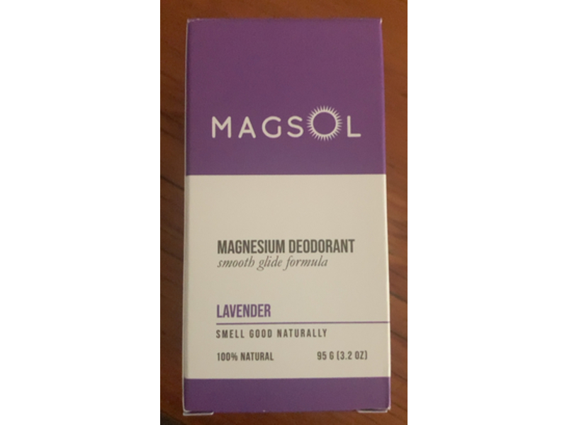 Magsol Magnesium Deodorant, Lavender, 3.2 oz/95 g