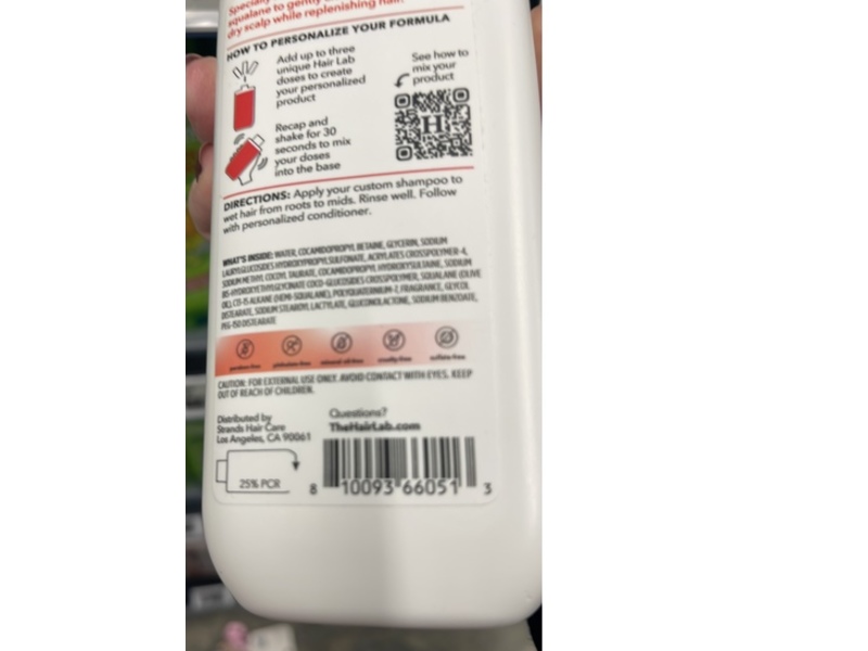 The Hair Lab By Strands Personalized Moisturizing Shampoo, 11 fl oz/325 mL