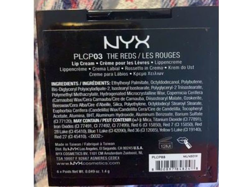 NYX Professional Makeup Pro Lip Cream Palette, The Reds, 0.049 oz/1.4 g