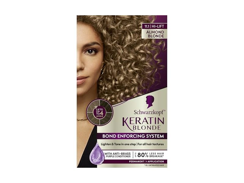 Schwarzkopf Keratin Blonde Bond Enforcing System, 11.1 High Lift Almond Blonde, 1 Application