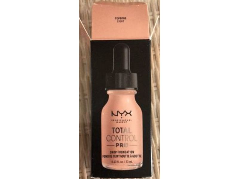 Nyx Professional Makeup Total Control Pro Drop Foundation, Light, 0.43 fl oz