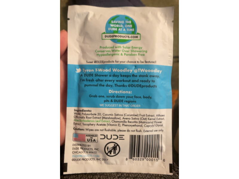 Dude Wipes Dude Shower On-The-Go Body Wipe, 1 Count