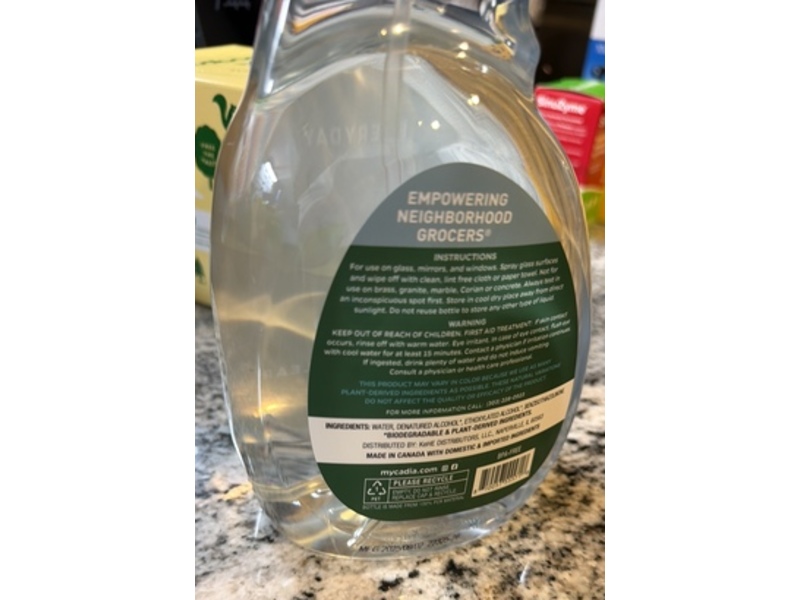 Cadia Glass Cleaner, Free & Clear, 32 fl oz/946 mL