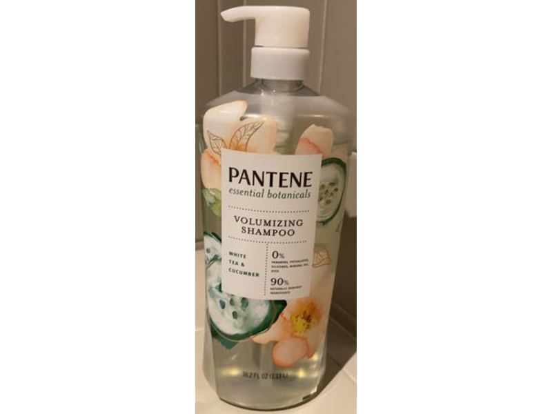 Pantene Essential Botanicals Volumizing Shampoo, White Tea & Cucumber, 38.2 fl oz/1.13 L