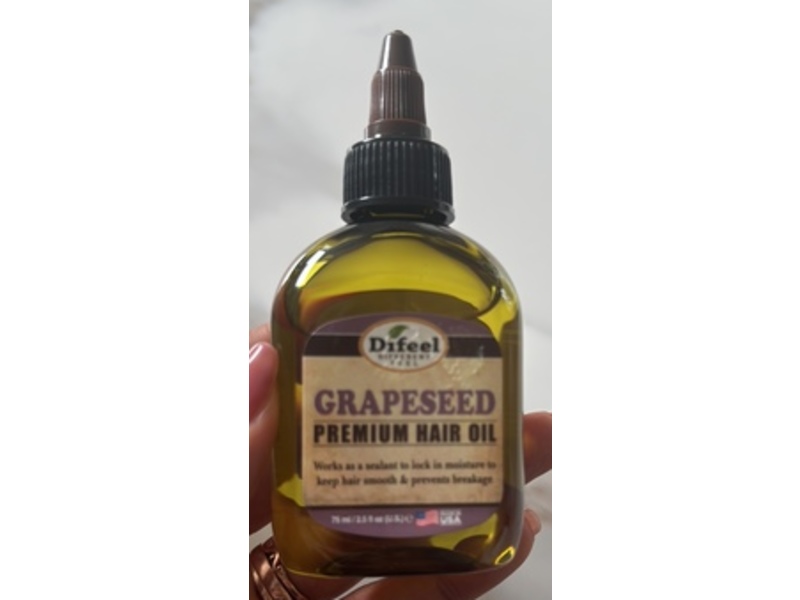 Difeel Premium Hair Oil, Grapeseed, 2.5 fl oz/75 mL