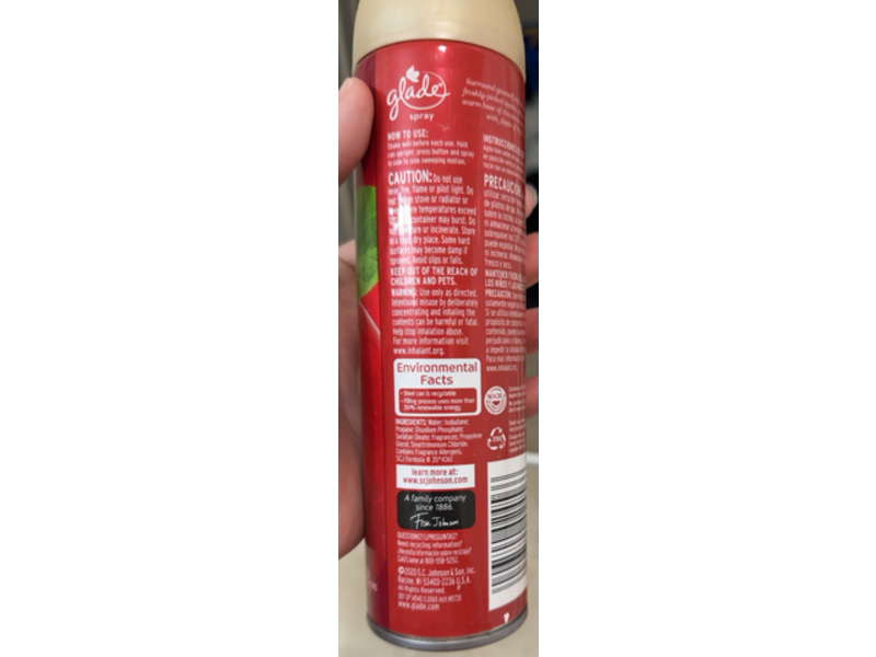 Glade Air Freshener Spray, Apple Of My Pie, 8 fl oz/227 g, Pack Of 3