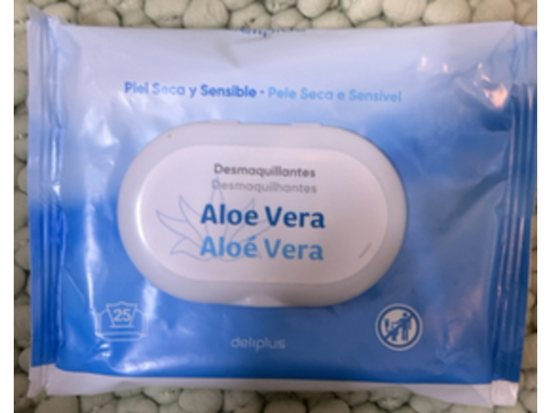 Deliplus Makeup Remover Wipes, Aloe Vera, 25 Count