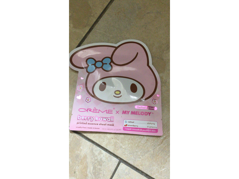 The Creme Shop x My Melody Printed Essence Sheet Mask, Berry Kawaii, 0.88 fl oz/25 mL, Pack Of 3