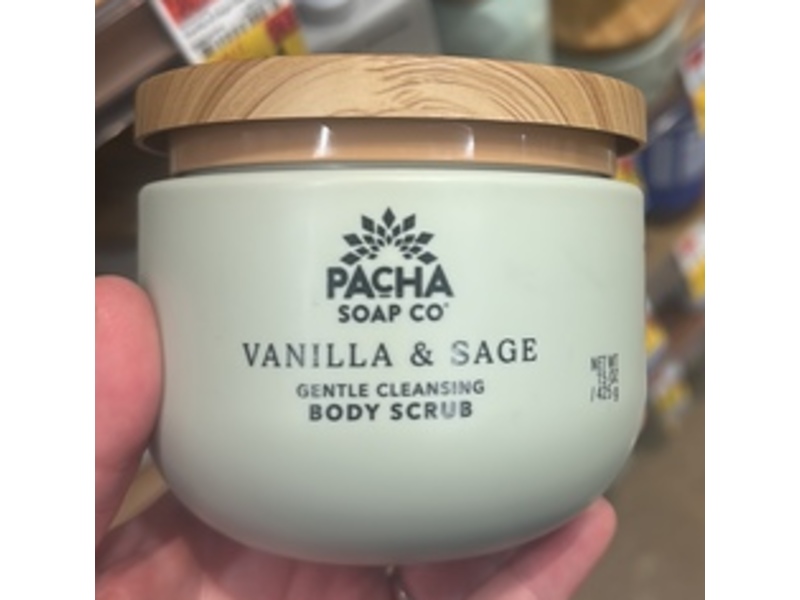 Pacha Soap Co Gentle Cleansing Body Scrub, Vanilla & Sage, 15 oz/425 g