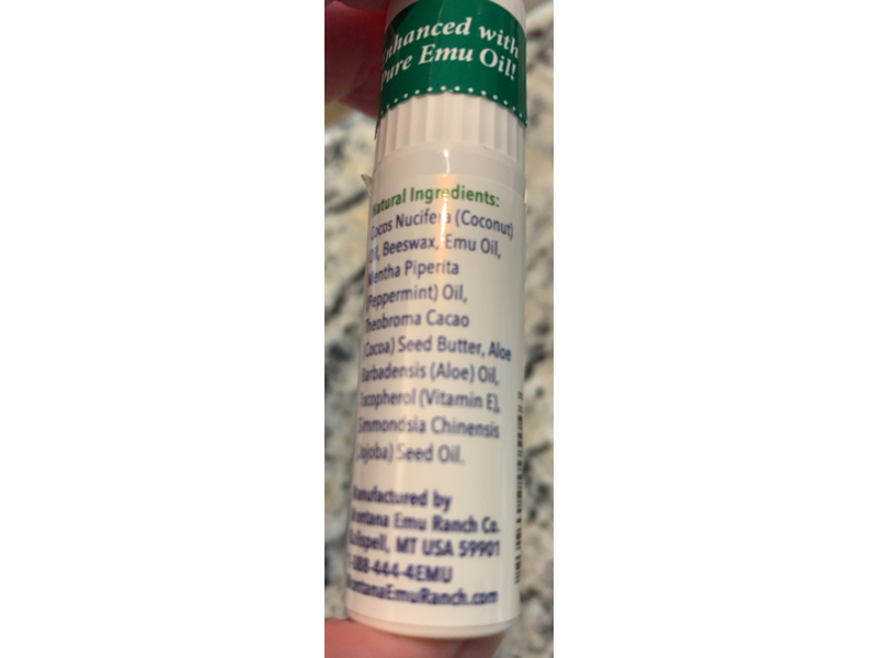 Montana Emu Ranch Emutrients Lip Therapy, Peppermint, 0.25 oz/7.5 g