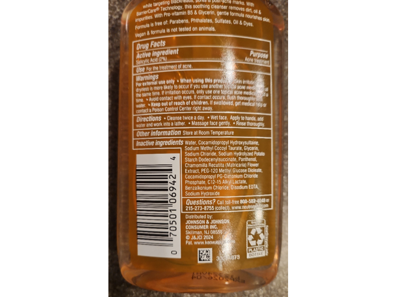 Neutrogena Oil - Free Acne Wash Facial Cleanser, 9.1 fl oz/269 mL