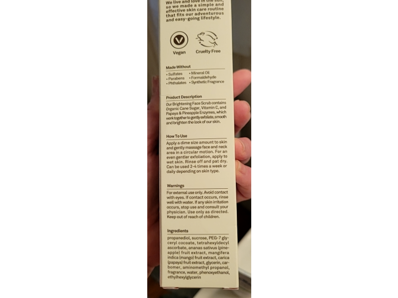 Sun Bum Brightening Exfoliating & Smoothing Face Scrub, 4 oz/113 g