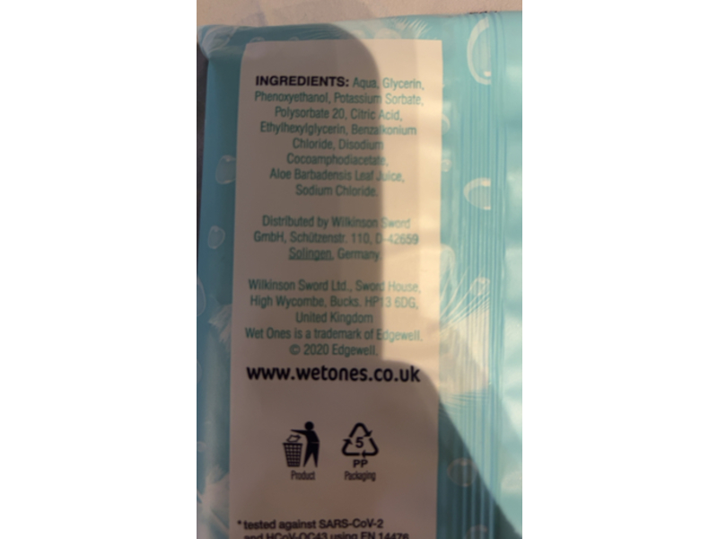 Wet Ones Be Gentle Hand Wipes, Aloe, 40 Count