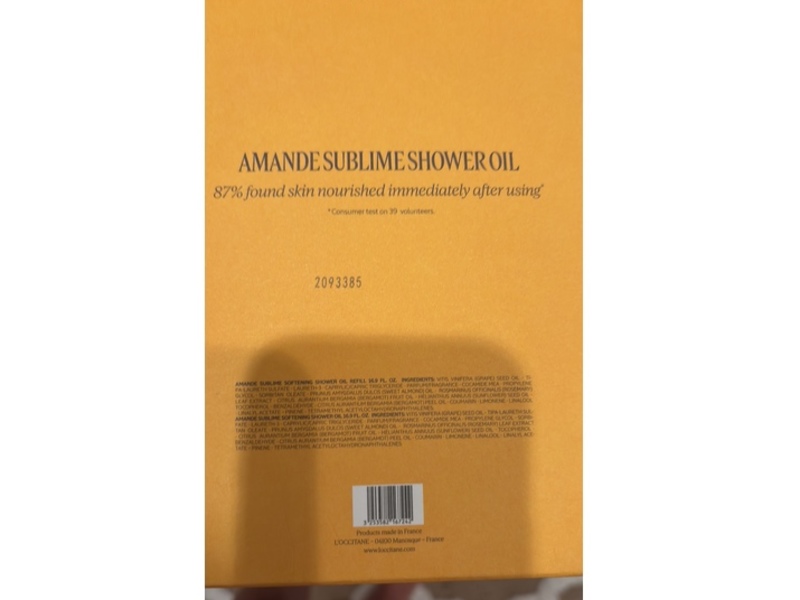 L'Occitane En Provence Softening Shower Oil + Refill Duo, Amande Sublime, 16.9 fl oz/500 mL