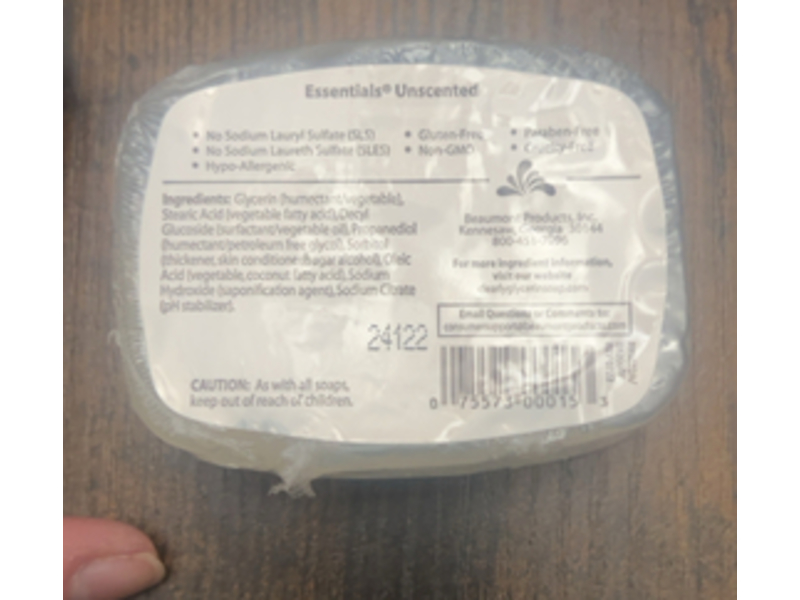 Essentials Glycerine Soap, Unscented, 4 oz/113 g