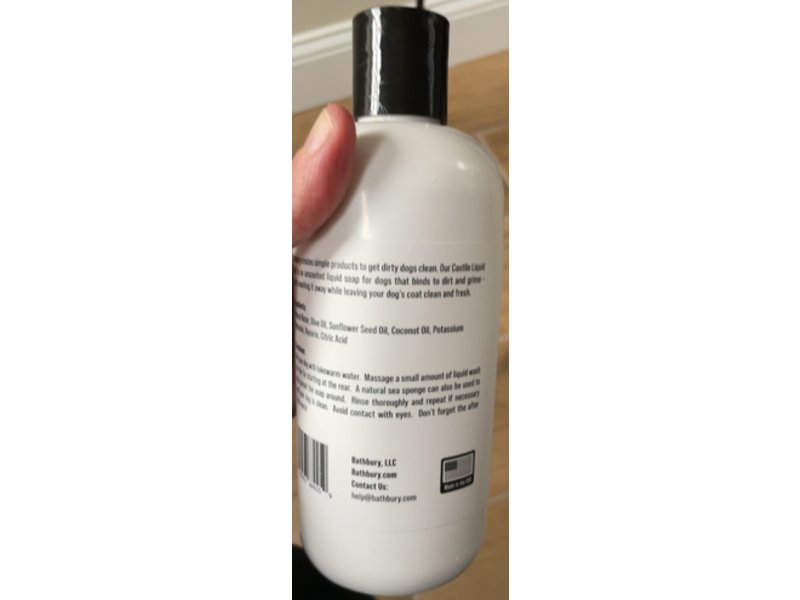 Bathbury Castile liquid wash Dog Soap, 16 fl oz/474 mL