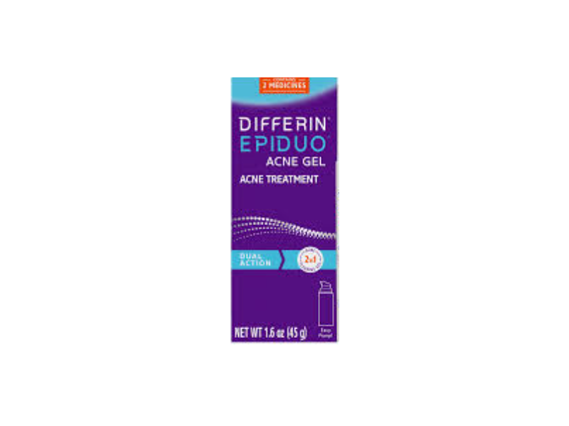 Differin Epiduo Acne Gel, Adapalene 0.1% & Benzoyl Peroxide 2.5%, 0.53 oz/15 g
