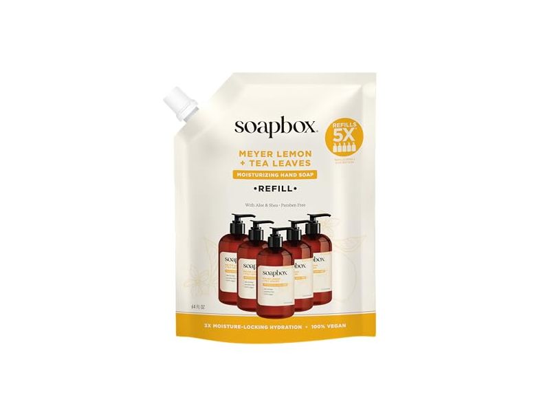 Soapbox Liquid Hand Soap Refill, Meyer Lemon & Tea Leaves, 64 fl oz