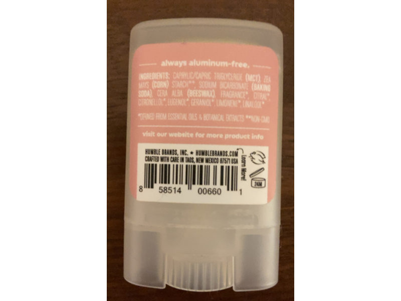 Humble Deodorant, Moroccan Rose, 0.5 oz/14 g