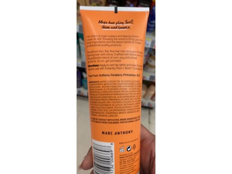 Marc Anthony Instantly Thick Plump & Lift Shampoo, Biotin, 8.45 fl oz/250 mL