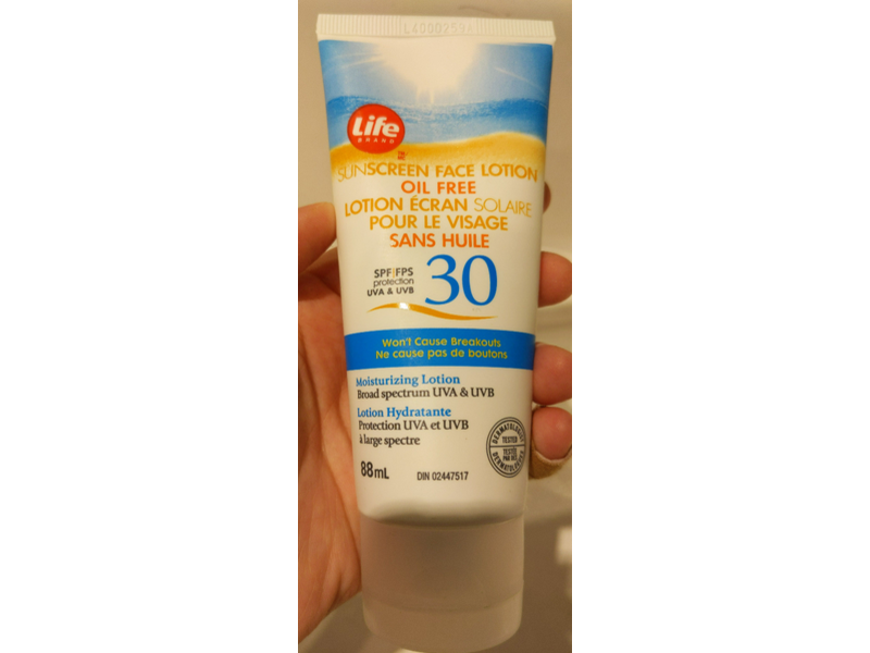 Life Brand Sunscreen Face Lotion, SPF 30, 88 mL