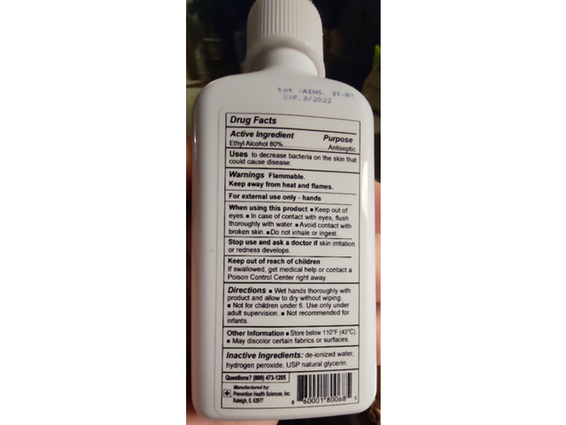 Prevention Hand Sanitizer Spray, 3.2 oz/95 mL