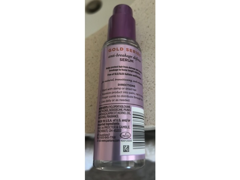 Pantene Gold Series New Lengths Anti-Breakage Defense Serum, Apricot Oil, 3 fl oz/90 mL