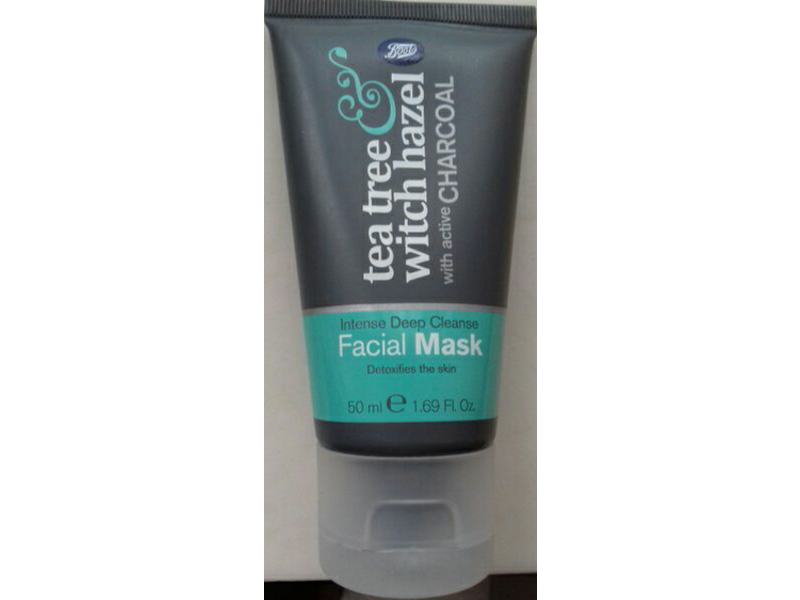 Boots Tea Tree Witch Hazel Charcoal Facial Mask, 1.69 fl oz/50 mL