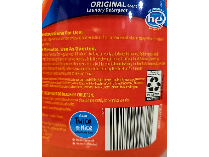 Tandil Premium Laundry Detergent, Original Scent, 64 Loads, 100 fl oz/2.95L