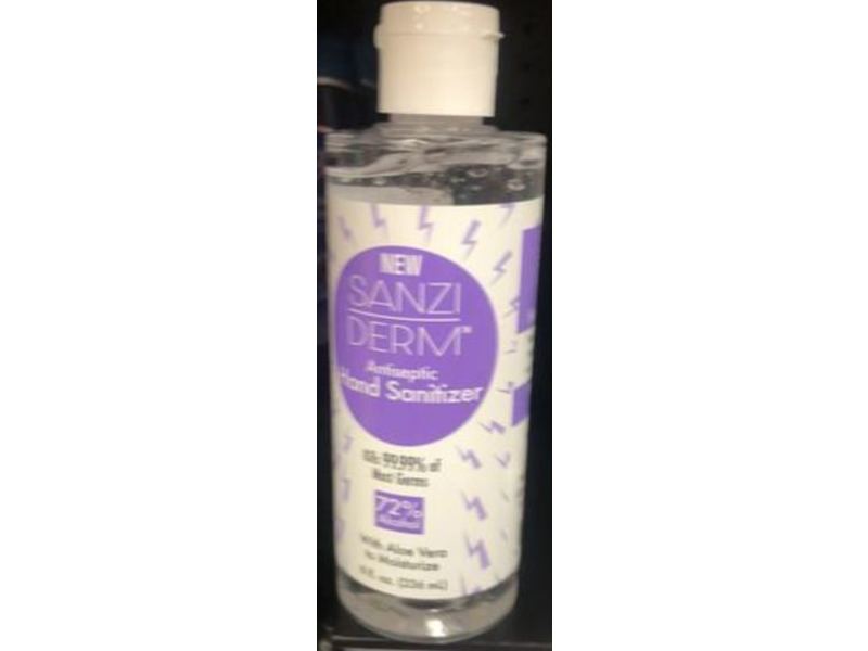 Sanzi Derm Antiseptic Hand Sanitizer, 72% Alcohol, Aloe Vera, 8 fl oz/236 mL, Pack Of 2