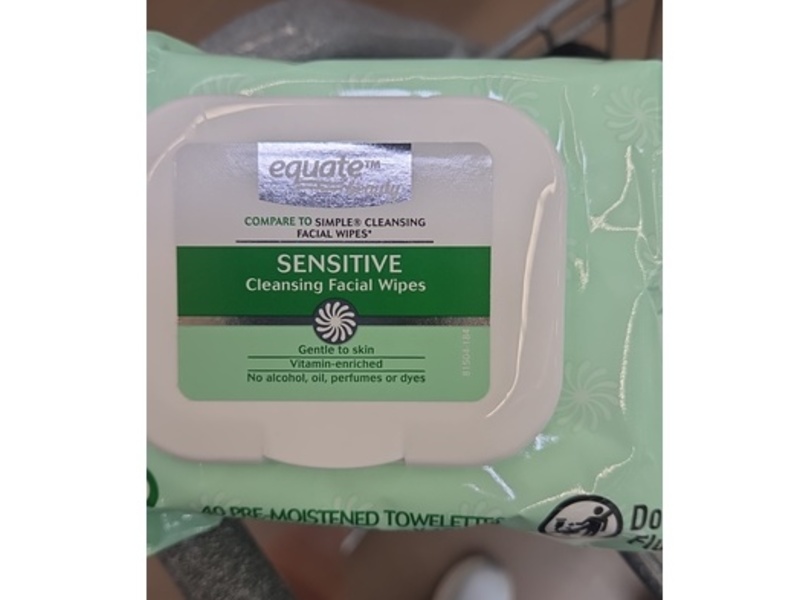 Equate Beauty Cleansing Facial Wipes, 40 Count