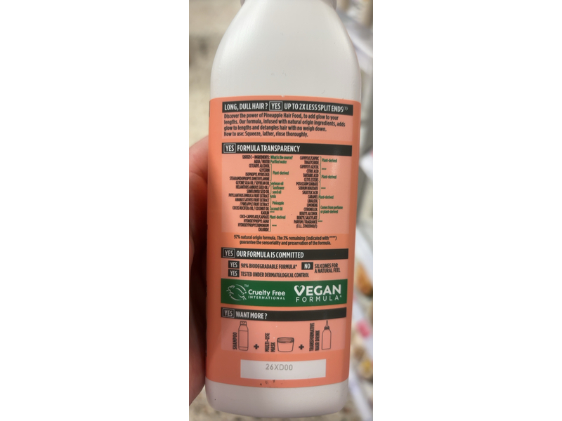 Garnier Ultimate Blends Hair Food Glowing Lengths Conditioner, Pineapple, 350 mL